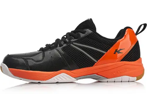 Li Ning Kaiser Slip Resistant, Abrasion Resistant, Lightweight Low top Badminton Shoes Men's Black Orange
