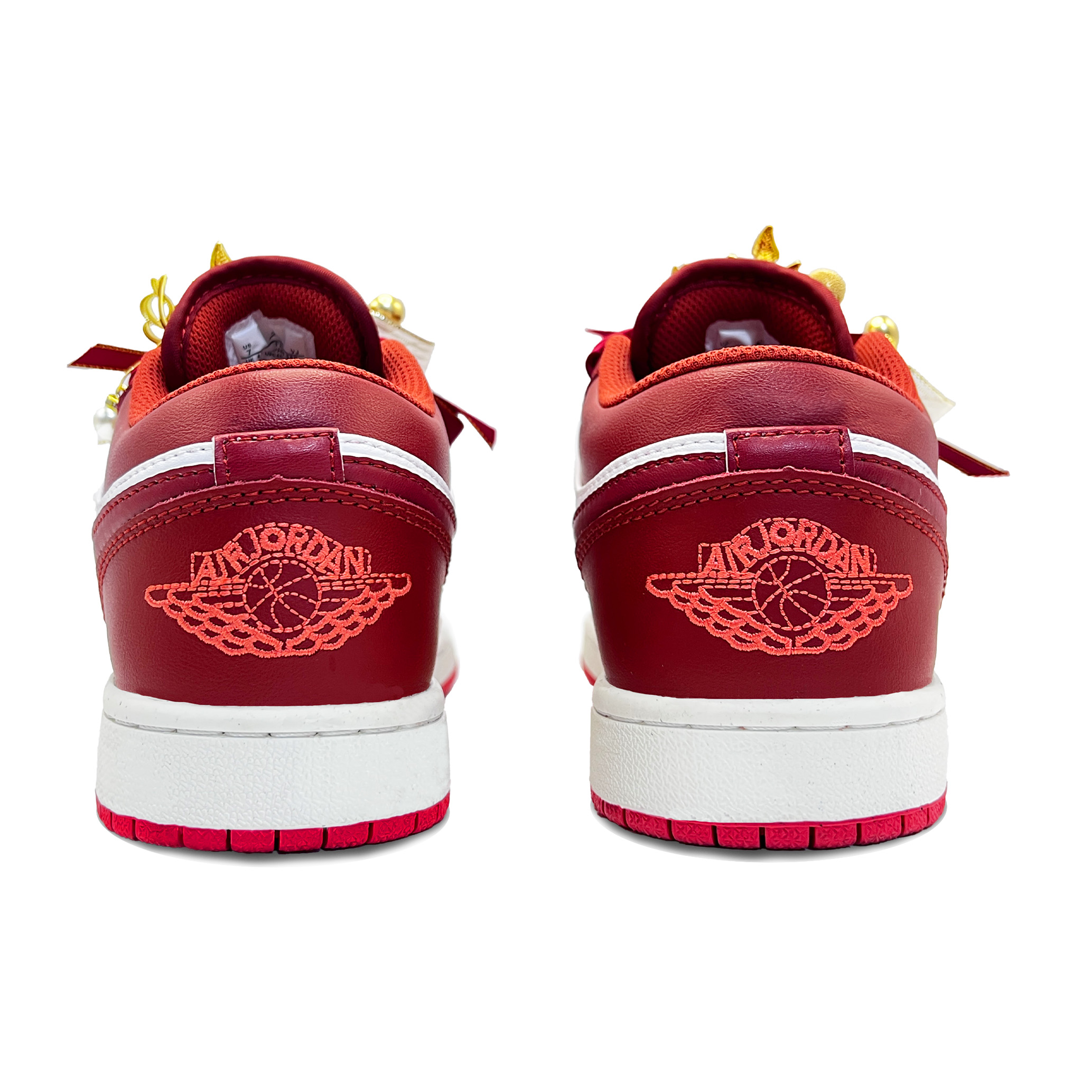 Jordan Air Jordan 1 Vintage Basketball Shoes Unisex Low Top White, Red