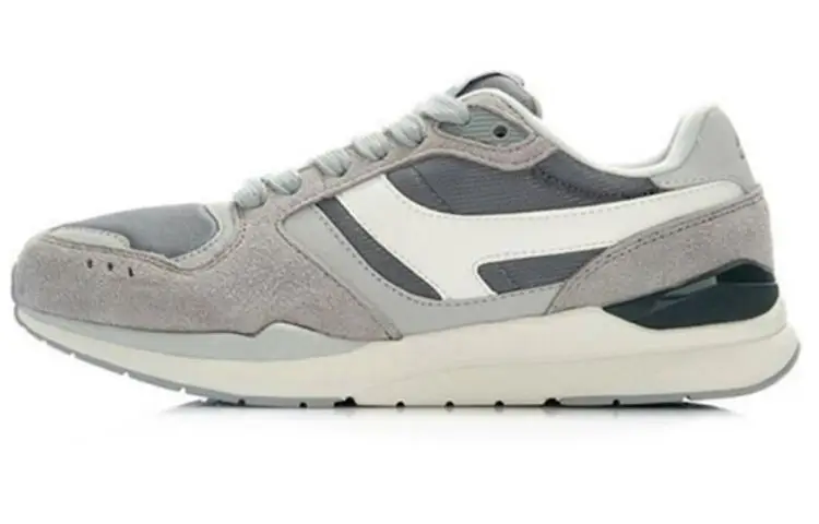 Li Ning Height Increasing Abrasion Resistant Slip Resistant Low top Chunky Sneakers Men's Gray