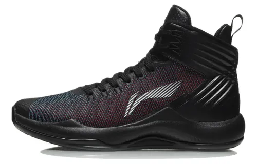 Li Ning Slip Resistant Abrasion Resistant Support High top Basketball Shoes Men's Standard Black