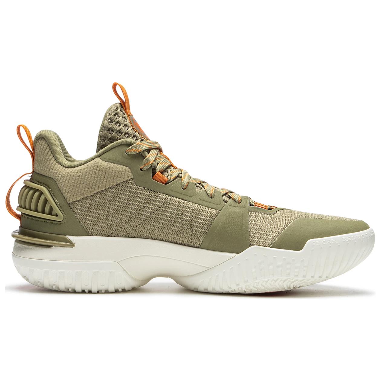 Li Ning Storm 2024 WNTR Cushioning Slip Resistant Abrasion Resistant High top Basketball Shoes Men’s White Green