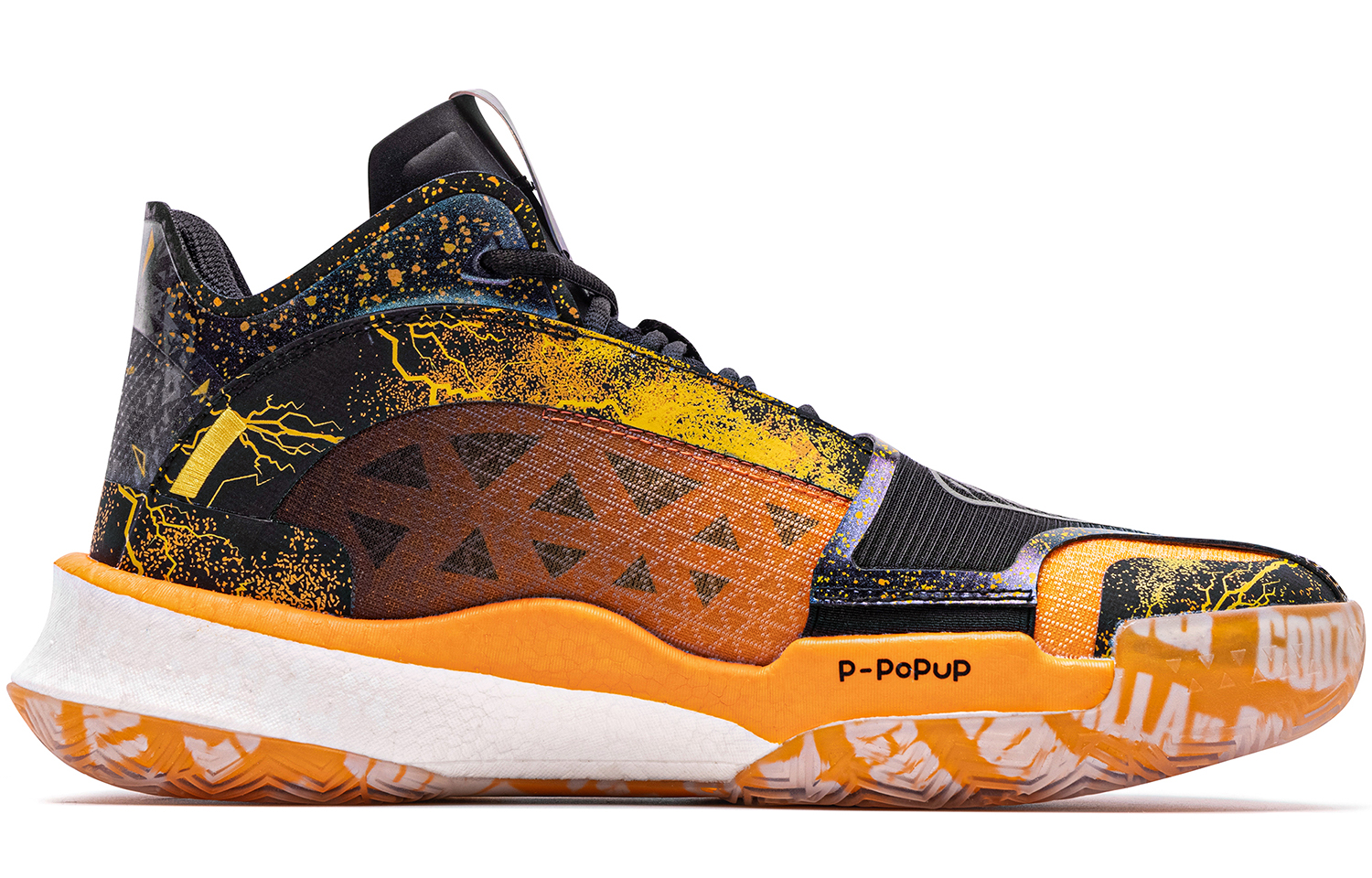 PEAK Surfing The Big Triangle 1.0 Basketball Shoes Men’s Mid Top Black/Fall Orange