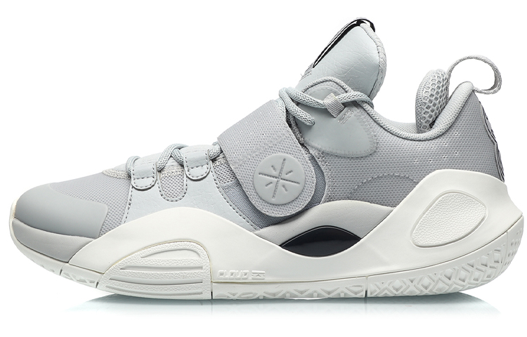LiNing Li Ning Wade City 8 Gentleman Trend Fabric Synthetic Leather TPU Shock Absorbing Anti-Slip Wear-Resistant Rebound Low-top Basketball Shoes Men's Coin Gray