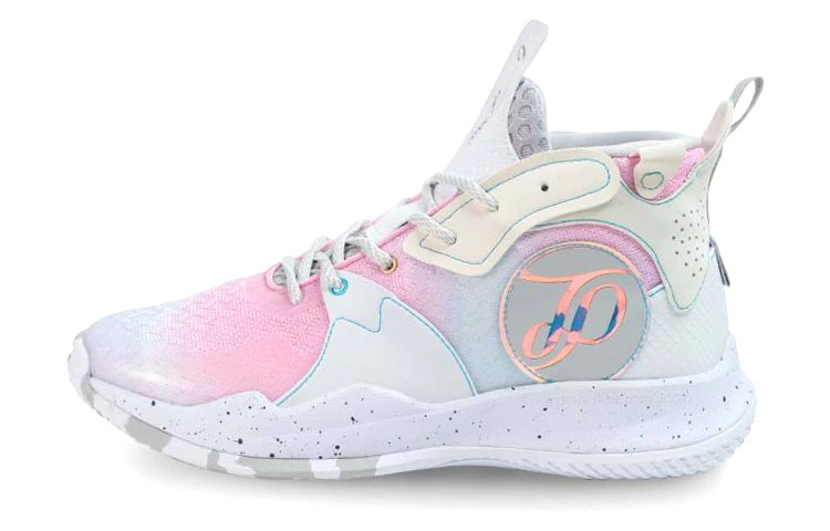 PEAK Tony Parker 1 Slip Resistant Abrasion Resistant Mid top Basketball Shoes Men’s White Pink