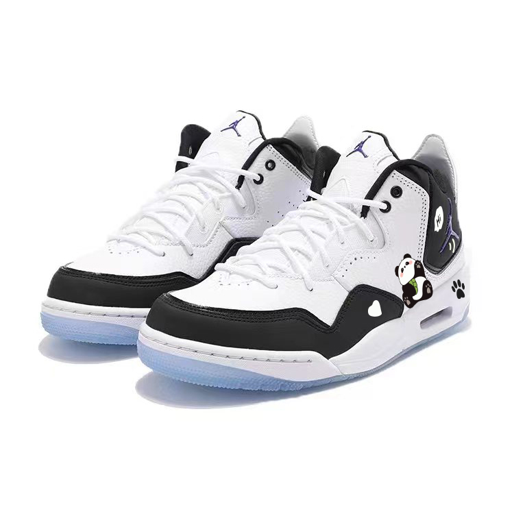 Jordan Courtside 23 Cushioning Slip Resistant Abrasion Resistant Mid top Vintage Basketball Shoes Women’s White Black