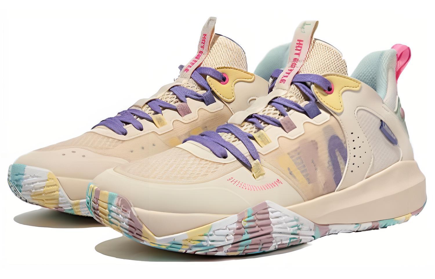 QIAODAN Cushioning Slip Resistant Cushioning Slip Resistant Low top Basketball Shoes Men’s Yellow