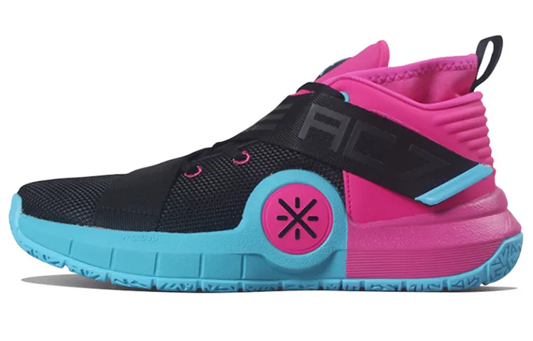 LiNing Li Ning City 7 Wade Series South Coast Comfortable and Versatile Non-Slip Lightweight Mid-top Basketball Shoes Men's Black Pink Blue