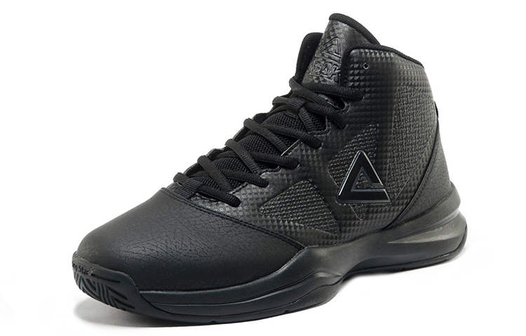 PEAK Textile, Artificial Leather Cushioning, Non Slip, And Waterproof Low top Basketball Shoes Men’s Black Gray