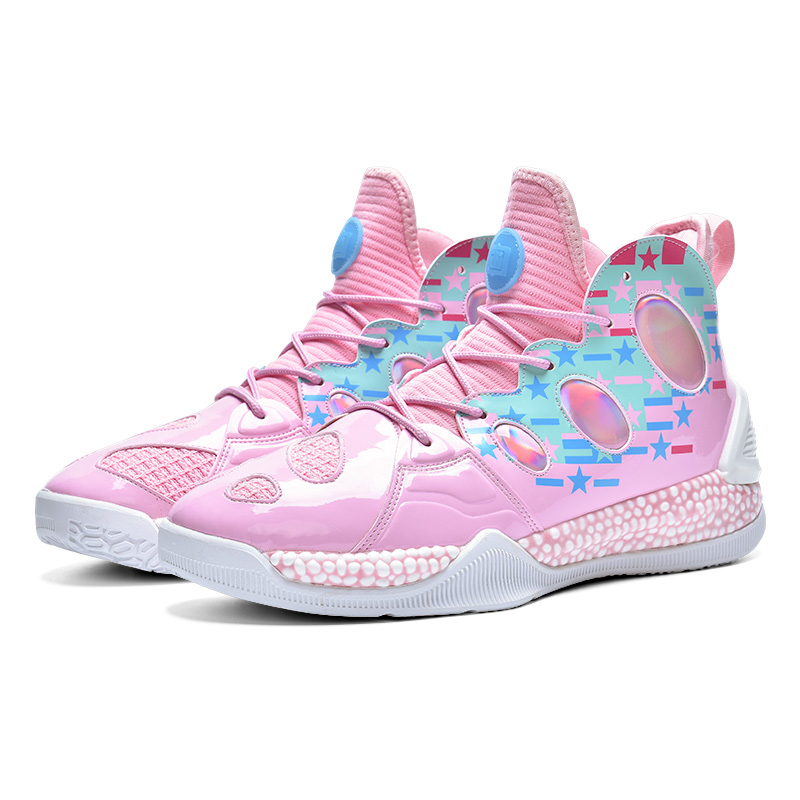IVERSON Slip Resistant Abrasion Resistant High top Basketball Shoes Unisex Cherry Blossom Pink