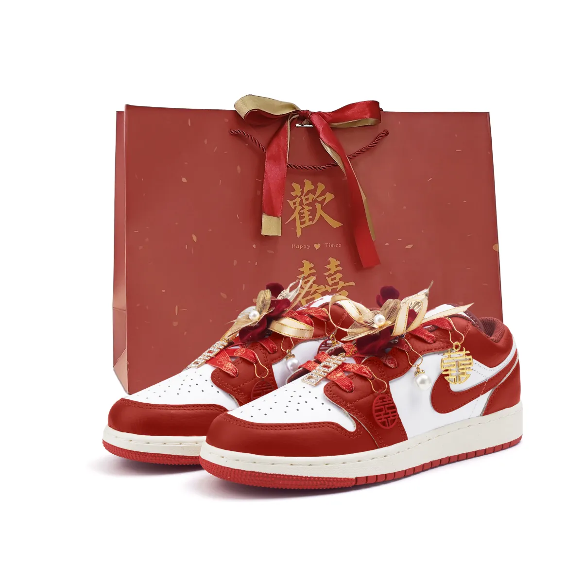 Jordan Air Jordan 1 Low top Vintage Basketball Shoes Women's Red