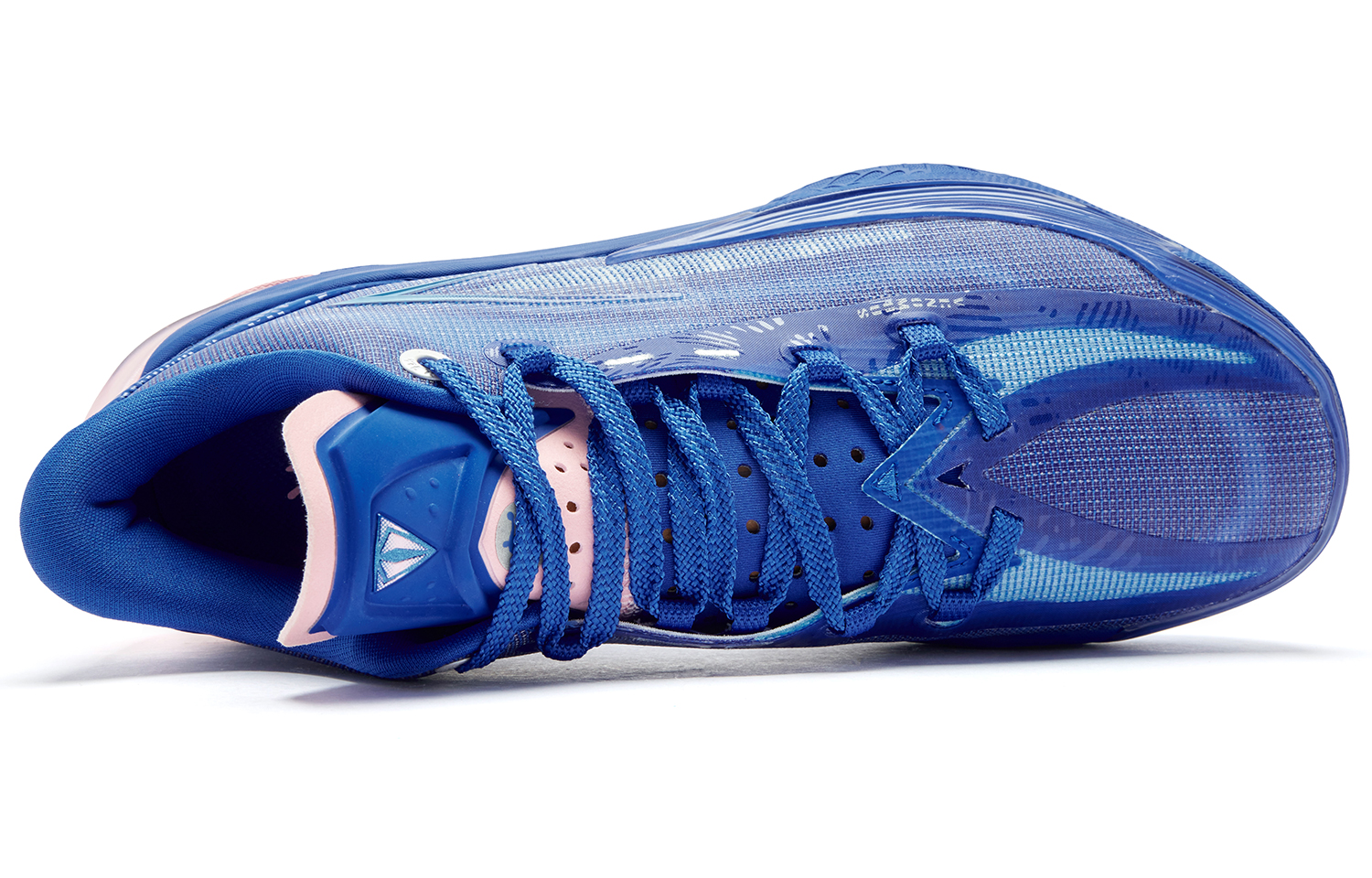 QIAODAN Poisonous Fangs 3.5 Great White Shark Low top Basketball Shoes Men’s Blue Pink
