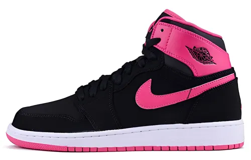 Jordan Air Jordan 1 Retro 1 High Color Matching Shock Absorbing Anti-Slip High Top Retro Basketball Shoes Women's Black Pink 2016 Edition