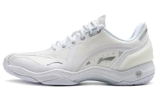 Li Ning Raid Cushioning, Wear Resistant Low top Badminton Shoes Unisex White Beige