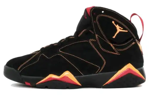 Jordan Air Jordan 7 Retro Citrus non-slip lightweight mid-top retro basketball shoes men's black yellow red