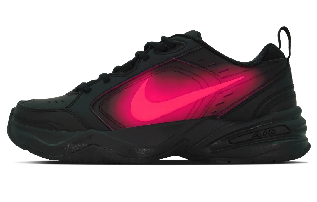 Nike Air Monarch 4 Chunky Sneakers Unisex Low Top Black/Rose Red