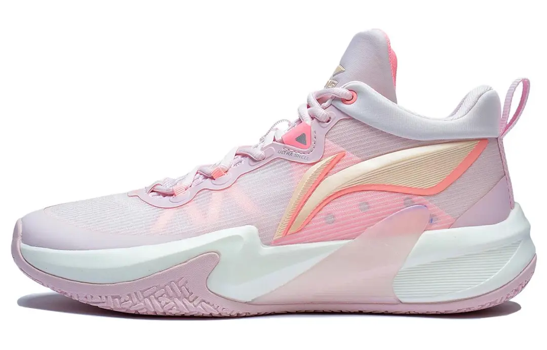 Li Ning Light Speed 1.0 Cushioning Slip Resistant Abrasion Resistant Low top Basketball Shoes Men's Pink