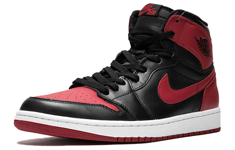 Мужские кроссовки Jordan Air Jordan 1 Bred 2013 (черно-красные) — фото 3