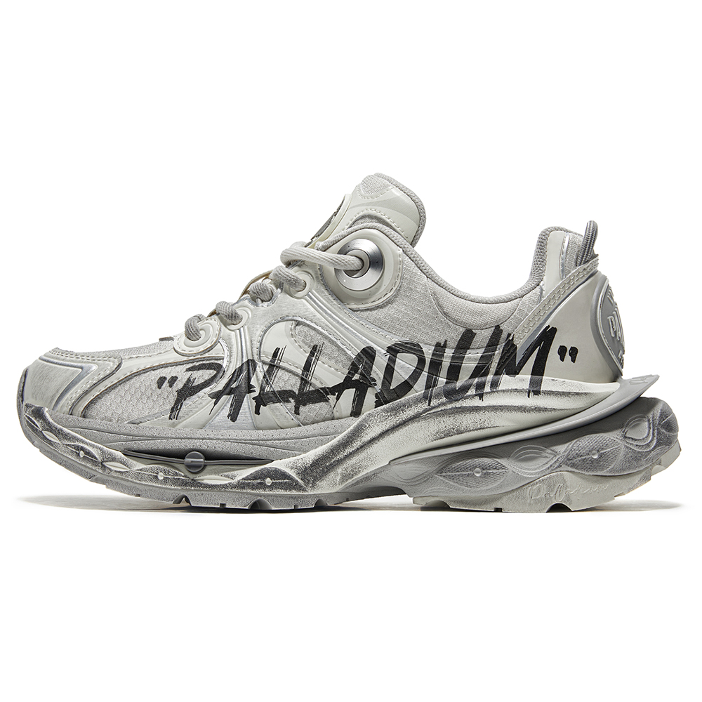 Palladium PALLALOOP JG TTL Slip Resistant Abrasion Resistant Low top Chunky Sneakers Unisex Ecru Silver Gray