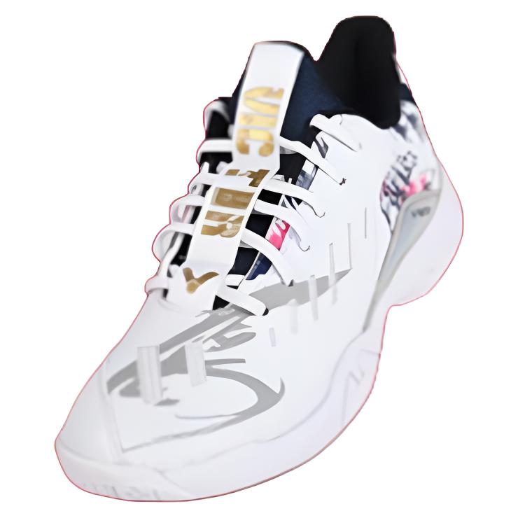 VICTOR Cushioning Slip Resistant Low top Badminton Shoes Unisex White Gray