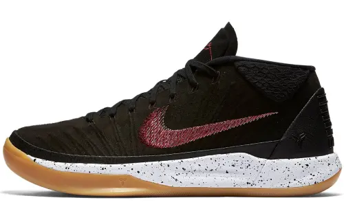 Nike Kobe AD Black Raw Rubber OG Style Round Toe Lace-up Non-Slip Lightweight Mid-top Practical Basketball Shoes Men's Black