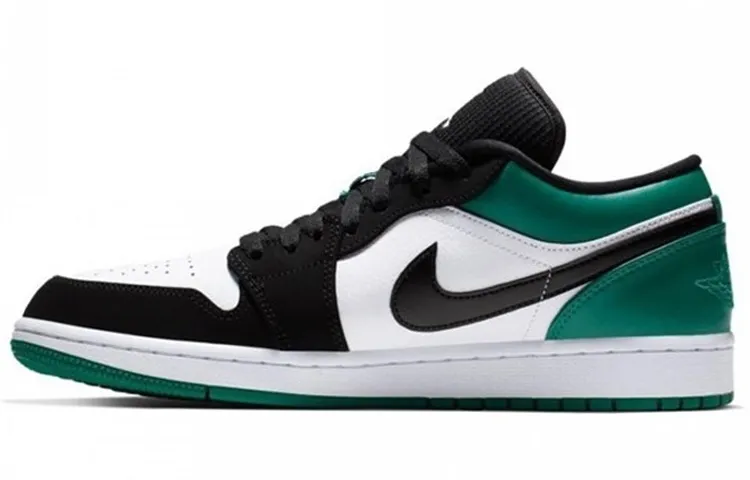 Jordan Air Jordan 1 Low top Vintage Basketball Shoes Unisex Black Green Toes