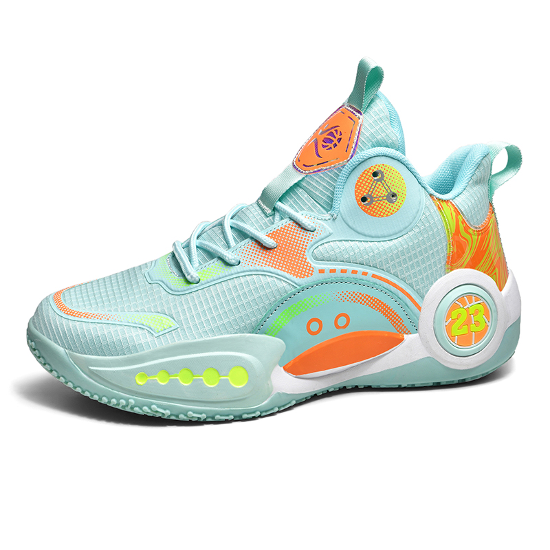 BIANSULONG Cushioning Slip Resistant Abrasion Resistant Low top Basketball Shoes Unisex Aqua