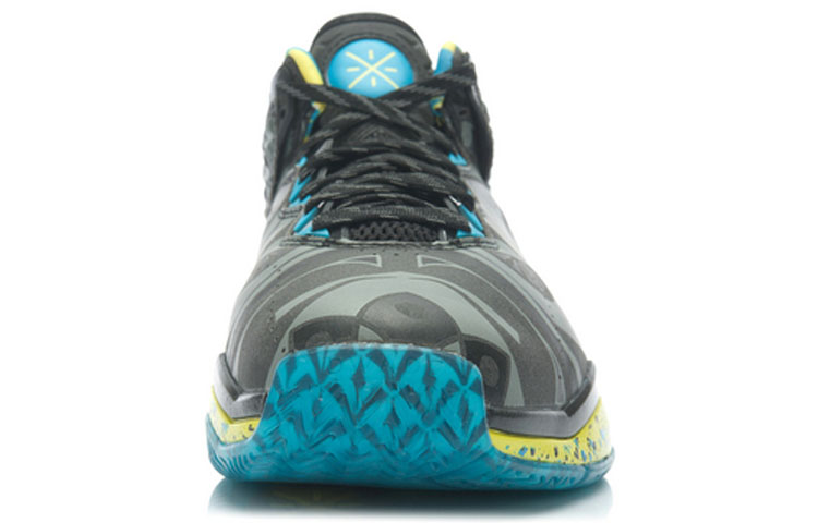 Li Ning WOW 3 Mid top Basketball Shoes Men’s Gray Yellow Blue