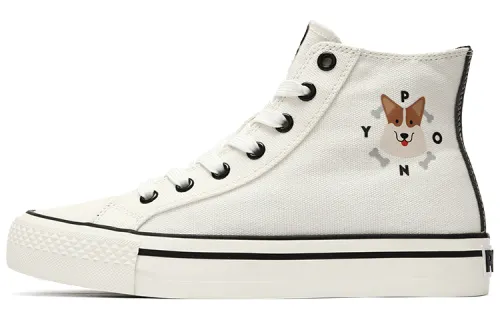 Pony Shooter Street Abrasion Resistant High top Canvas Shoes Unisex Raw White