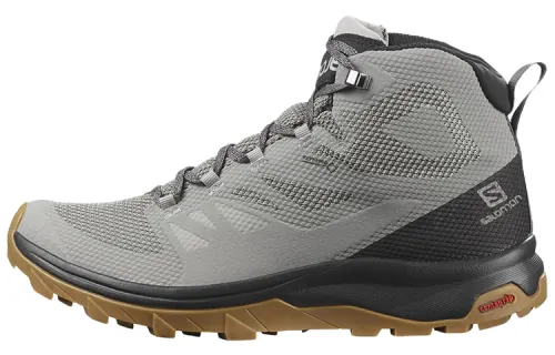 SALOMON Mountaineering & Hiking Shoes Men's High Top Gray