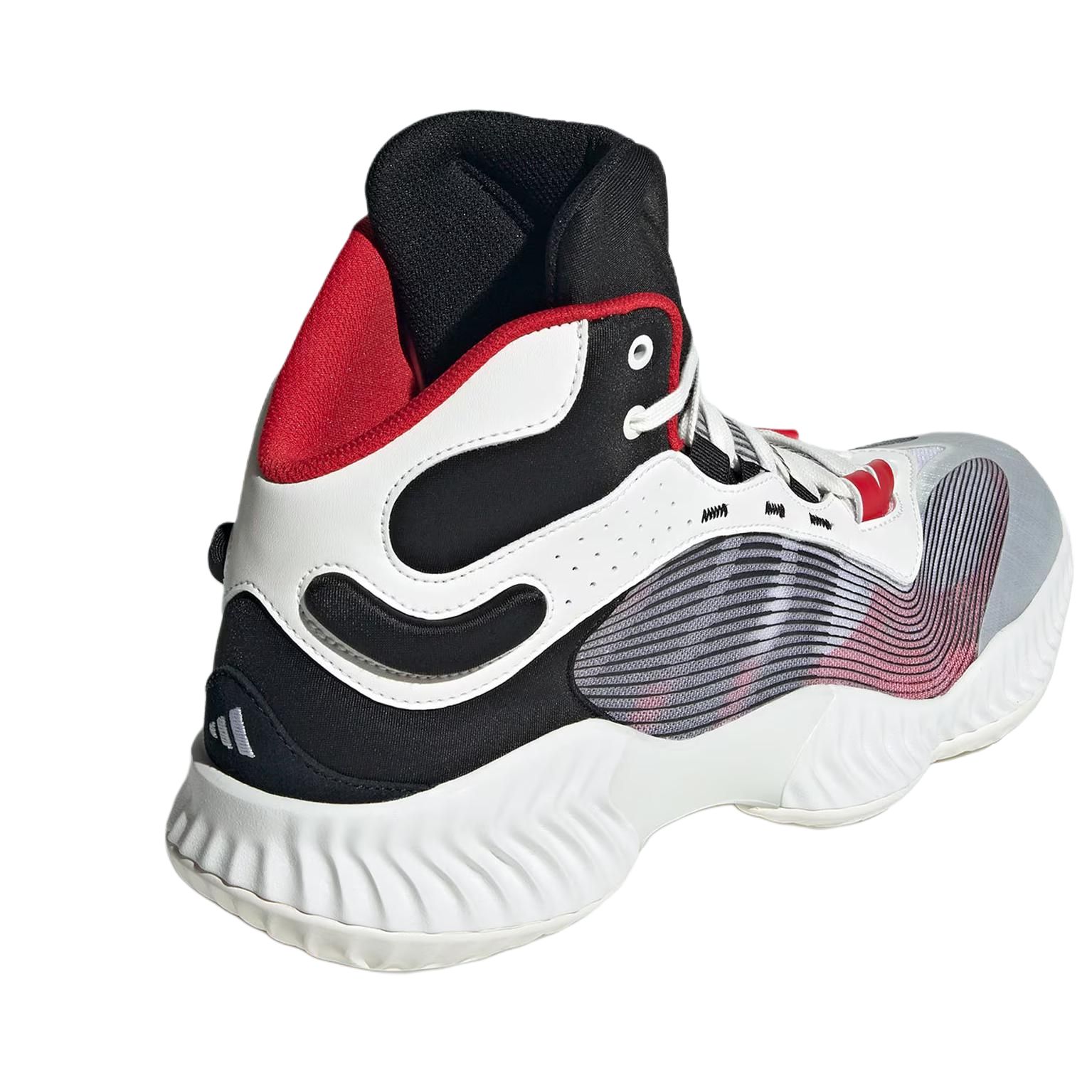 Adidas Cushioning, Wear Resistant Mid top Basketball Shoes Unisex White Red
