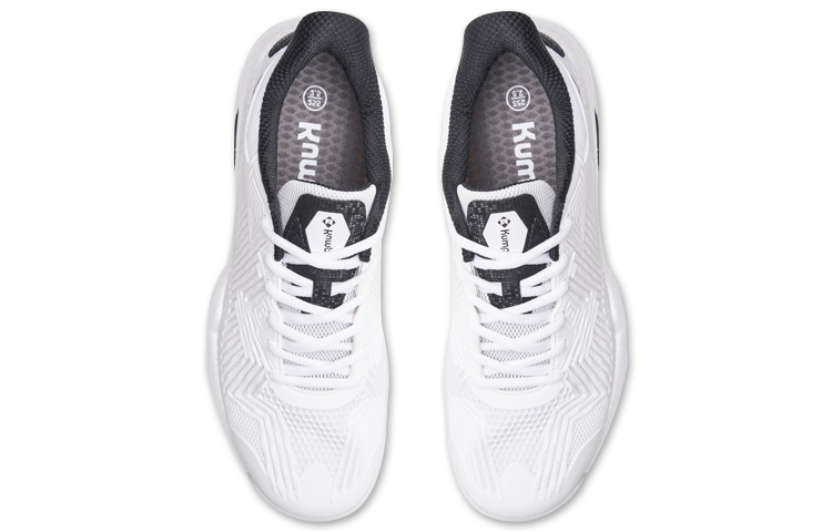 KUMPOO Slip Resistant Abrasion Resistant Low top Badminton Shoes Unisex White