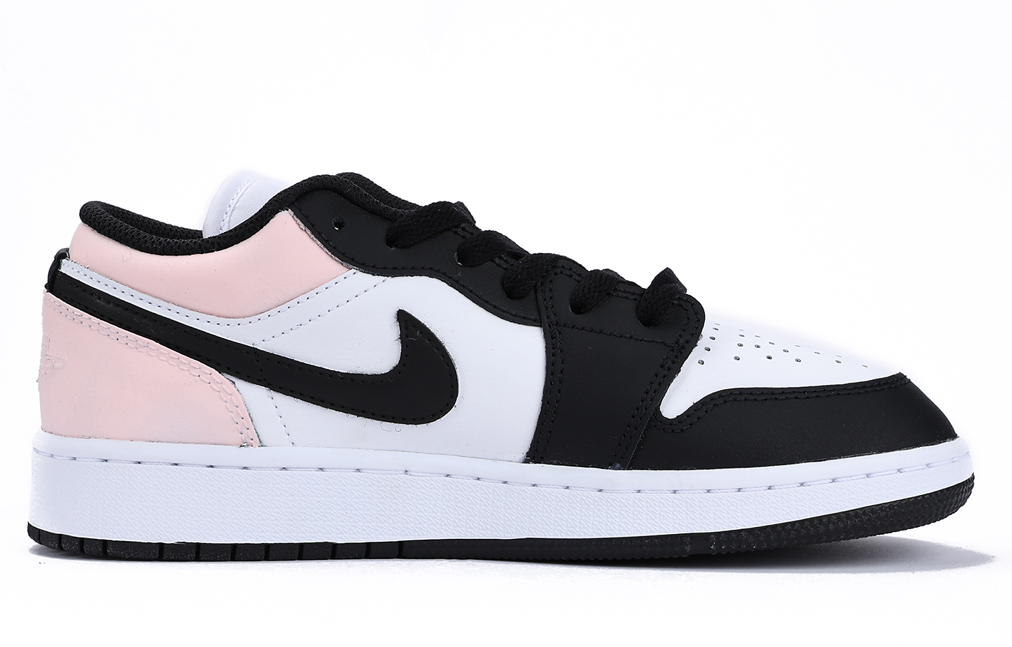 Jordan Air Jordan 1 Chestnut Leather Slip Resistant Coverage Low top Vintage Basketball Shoes GS Black Pink