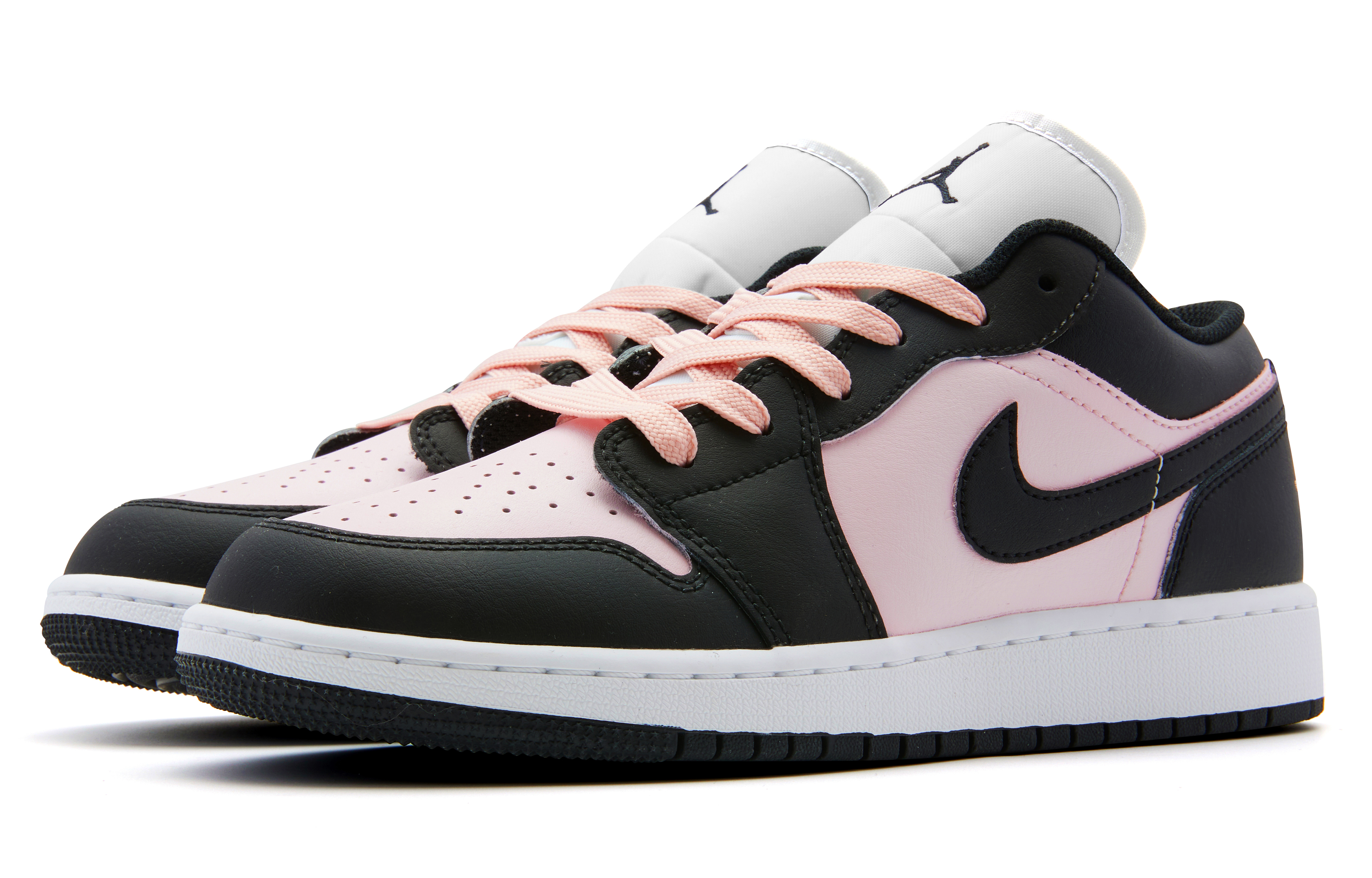 Jordan Air Jordan 1 Cushioning Slip Resistant Abrasion Resistant Low top Vintage Basketball Shoes Women’s Black Pink