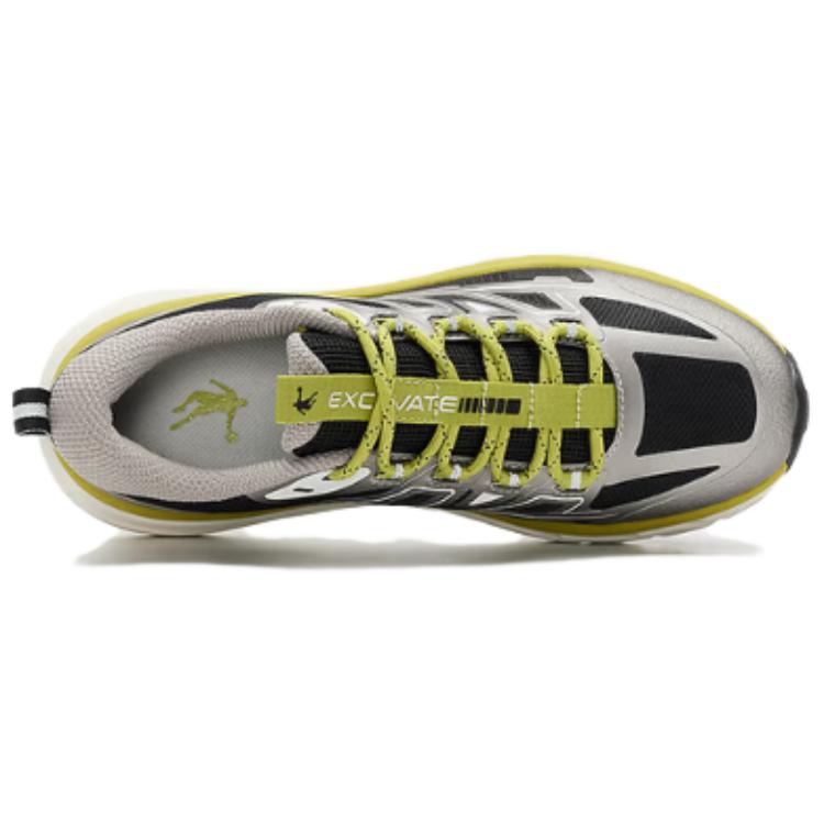 QIAODAN Slip Resistant, Abrasion Resistant, Lightweight Low top Mountaineering Shoes Men’s Black Liquid Silver
