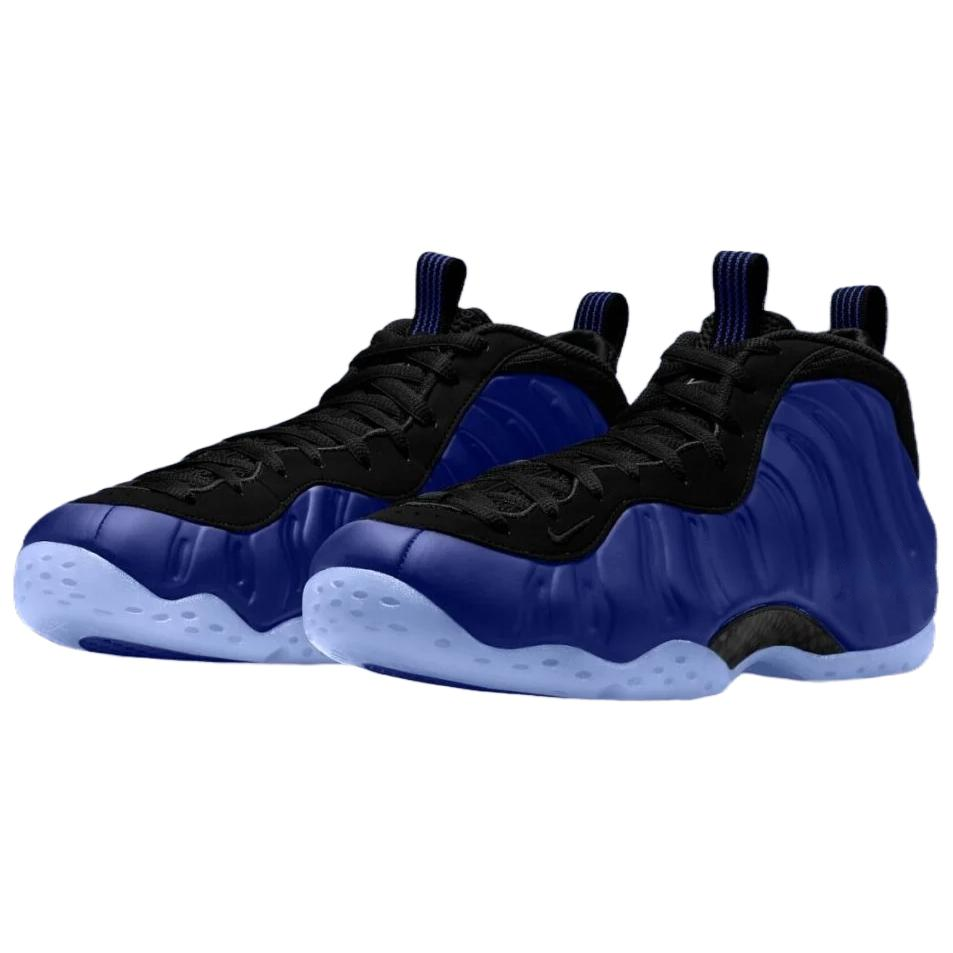 Nike Foamposite One Slip Resistant Abrasion Resistant Mid top Basketball Shoes Unisex Blue Black