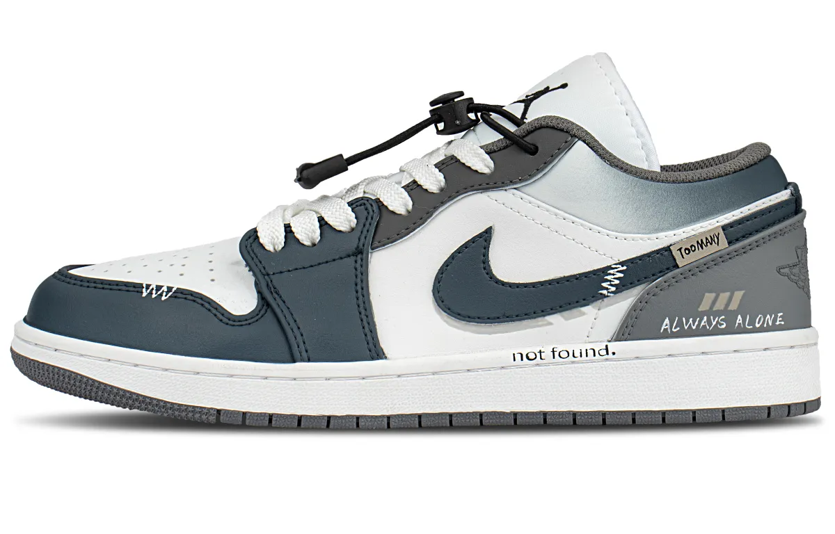 Jordan Air Jordan 1 Abrasion Resistant Abrasion Resistant Low top Vintage Basketball Shoes Unisex Dark Blue