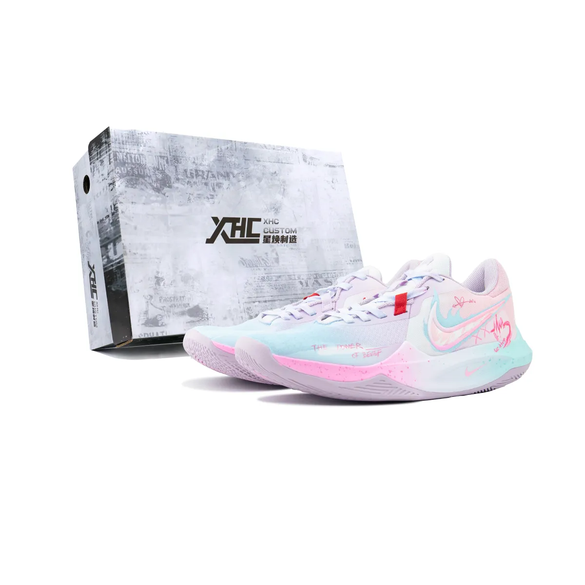 Nike Precision 6 Star Candy Whispers, Box Basketball Shoes Men's Blue Pink