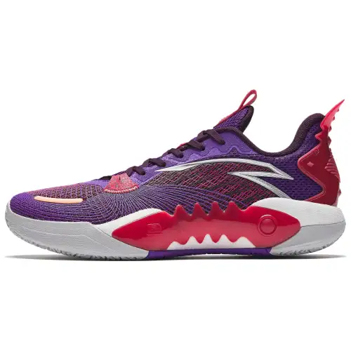 Anta Shock Wave 5 Team V2 Cushioning, Wear Resistant Low top Basketball Shoes Men's Fuchsia