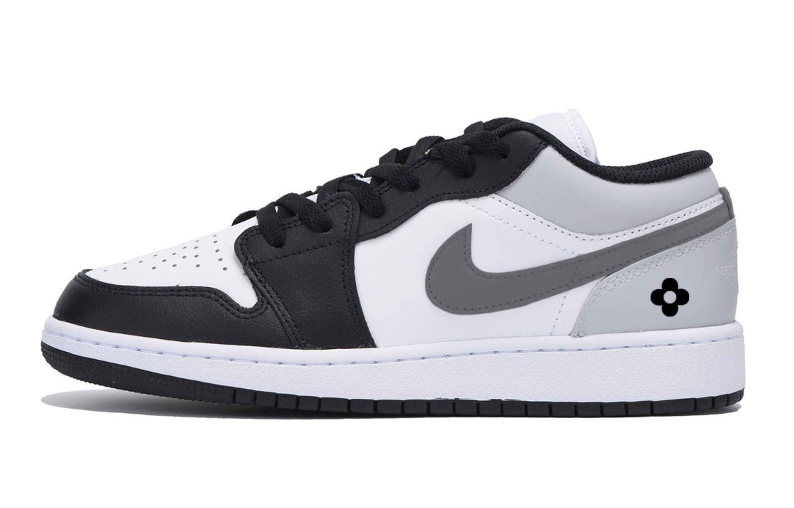 Jordan Air Jordan 1 Cherry Blossom Smoke Gray Abrasion Resistant Low top Vintage Basketball Shoes Men’s White Dark Gray