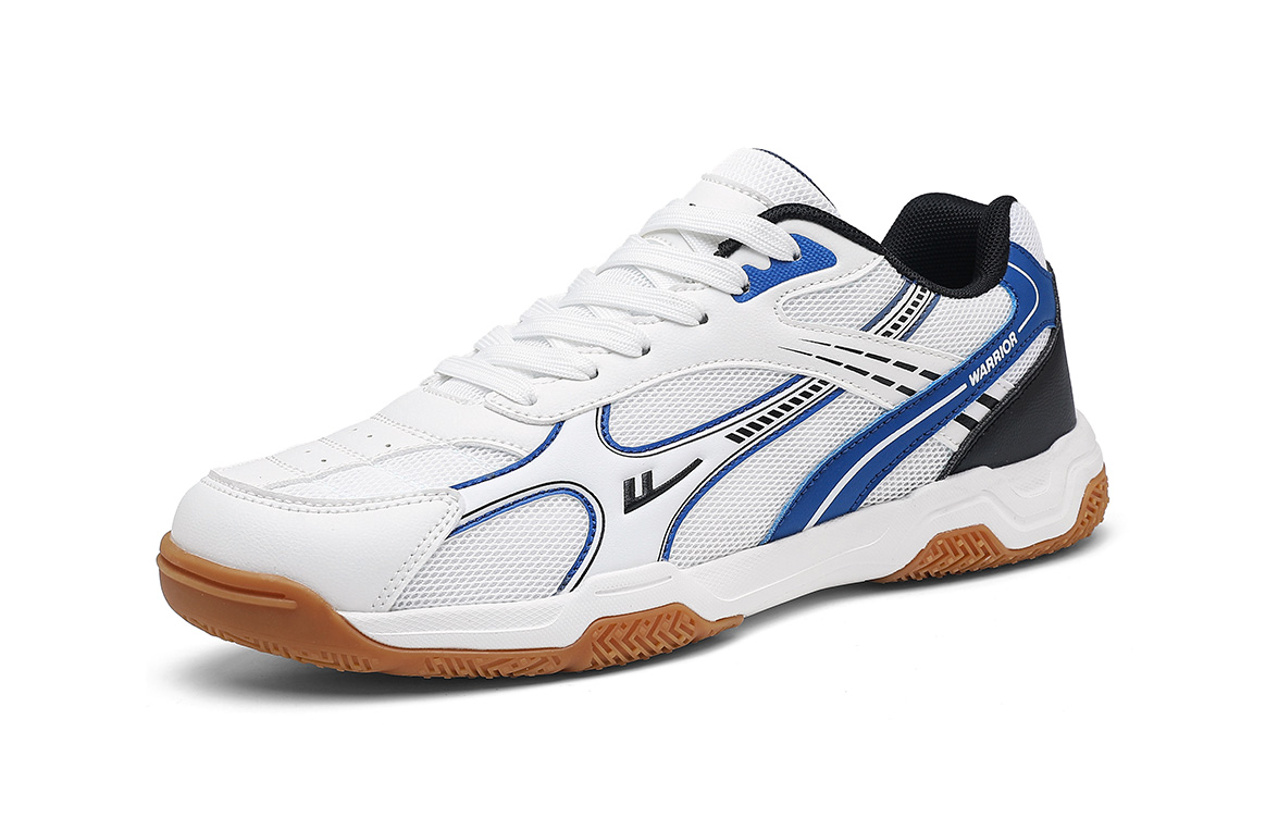 Warrior Abrasion Resistant Breathable Slip Resistant Low top Badminton Shoes Men’s White Black Blue