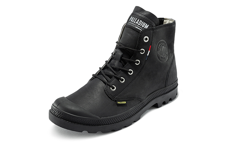Palladium Pampa Hi Ul Leather II Slip Resistant, Abrasion Resistant, Breathable High top Canvas Shoes Unisex Black