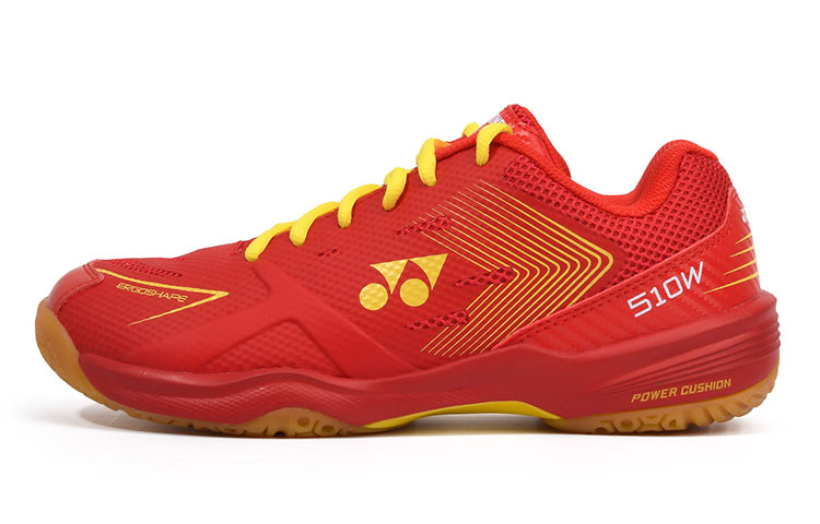 YONEX Power Cushion Textile, Synthetic Leather Lightweight Rebound Low top Badminton Shoes Unisex Red