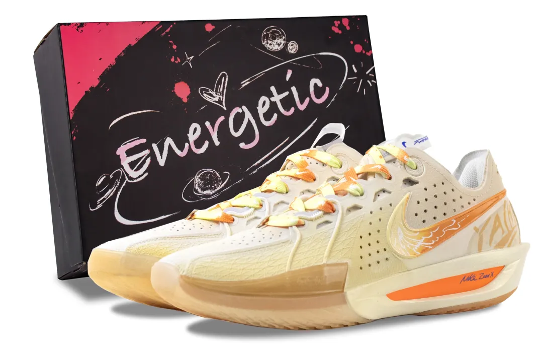 Nike G.T. Cut 3 Moonlight Treasure Box Abrasion Resistant Low top Vintage Basketball Shoes Unisex Orange Yellow