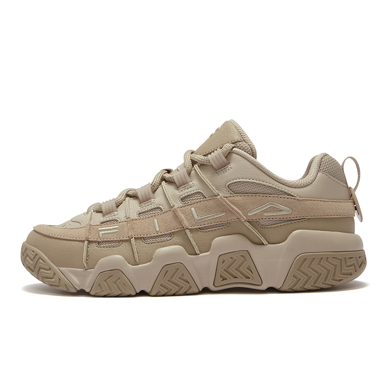 FILA FUSION BUSTER Puffy Shoes Comfortable And Trendy Cushioning Low top Vintage Basketball Shoes Men’s Brown