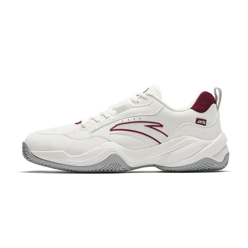Anta Horse Year Spring Festival CNY Leather Upper Professional Low top Tennis Shoes Men's Ivory White Rose Red