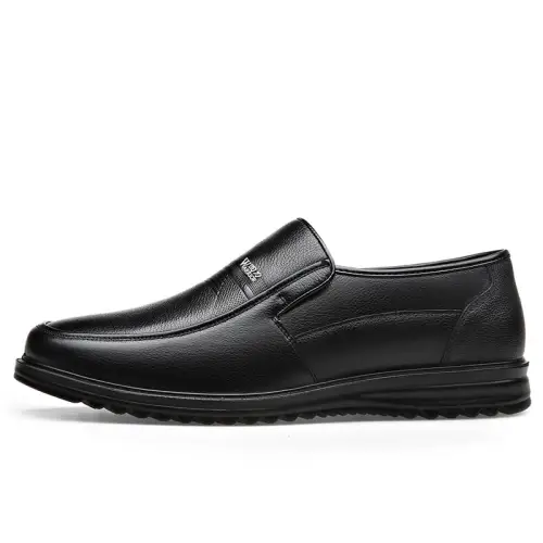 Warrior pull-back autumn slip-on men's shoes, first-layer cowhide, lightweight soft sole, formal leather shoes, men's style