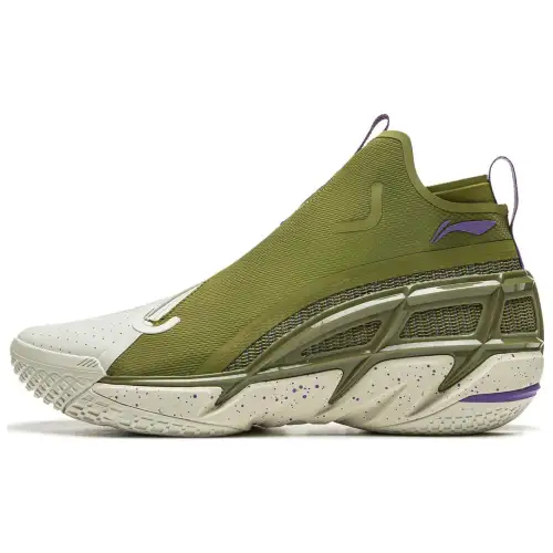 Li Ning BadFive 4.5 Slip Resistant, Abrasion Resistant, Anti Rollover Mid top Basketball Shoes Men's Green