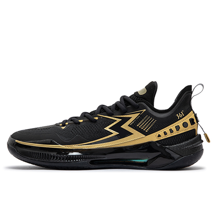 361° BIG3 5.0 Quick PRO Basketball Shoes Men’s Low Top Obsidian Black/Crown Gold