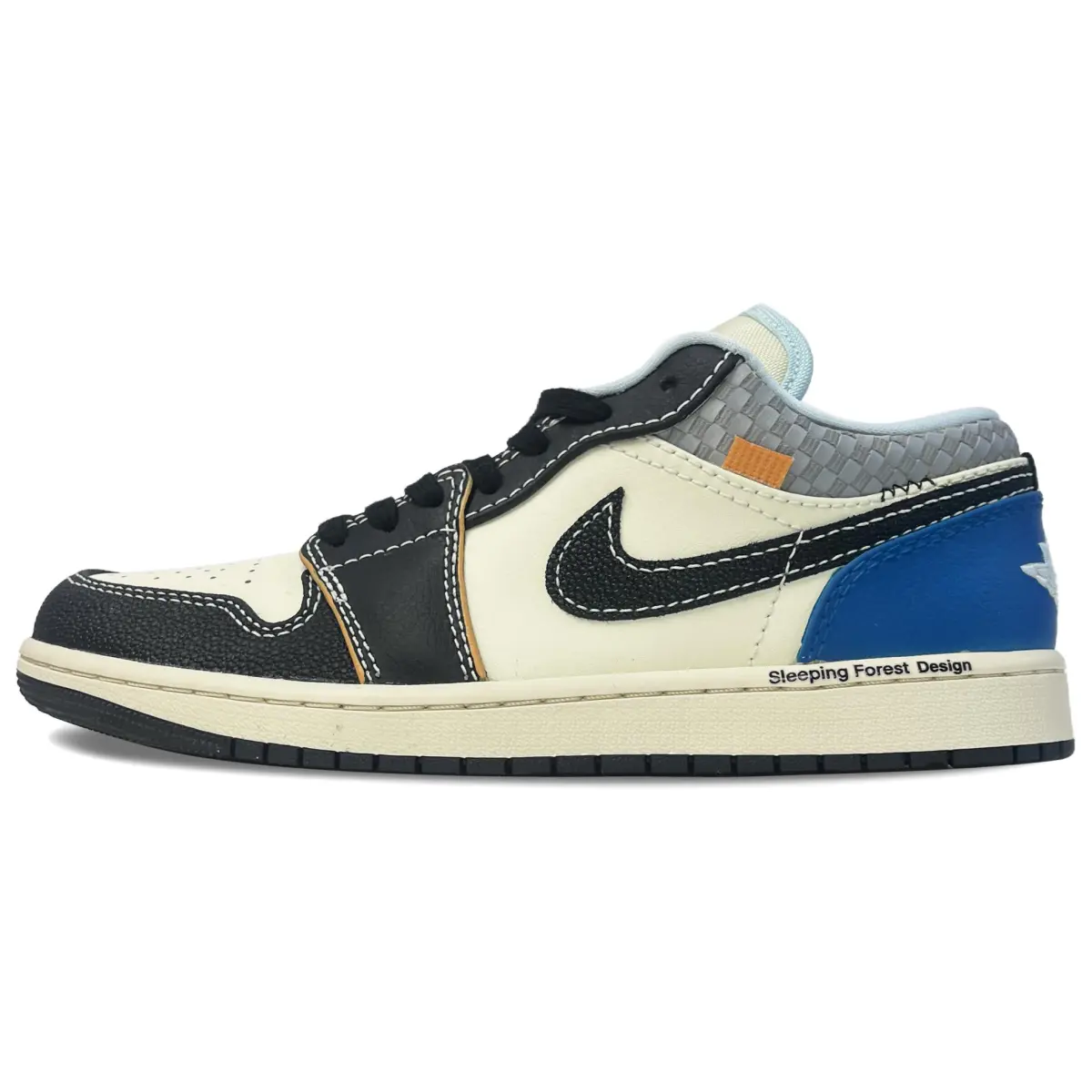 Jordan Air Jordan 1 LOW SE Lightning Sony Edition, Sleeping Forest Leather Slip Resistant Abrasion Resistant