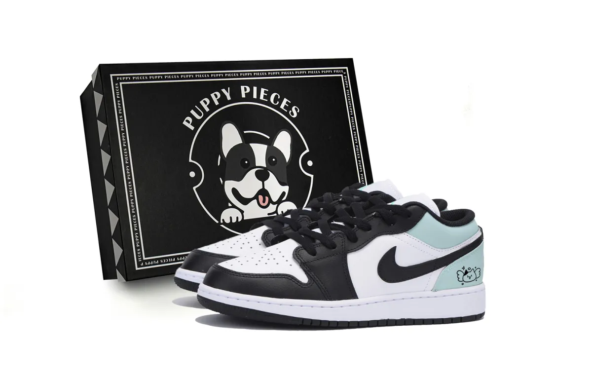Jordan Air Jordan 1 Vintage Basketball Shoes Men's Low Top Black Tiffany